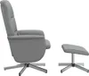 vidaXL Massagesessel mit Fußhocker Hellgrau Stoff Produktbild-Vorschau 4