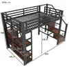 Hochbett mit RGB LED-Streifen, Lattenrost, Regal, Treppe Produktbild-Vorschau 5