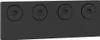 A black metal sliding door hardware set with four hex screws. Voir les images du produit