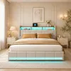 Letto imbottito INONEFT, 180x200 cm, con illuminazione LED Anteprima dell’immagine prodotto 1