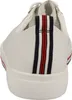 The back view of a white sneaker with red, white, and blue stripes on the heel. Produktbild-Vorschau