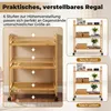 COSTWAY Servierwagen mit 3 Ebenen, Küchenwagen aus Bambus Produktbild-Vorschau 5