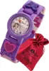 A purple LEGO Friends watch with a pink heart charm and a red drawstring bag. Náhled obrázku produktu