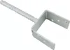 A metal post anchor with a U-shaped bracket and a ribbed stake. Produktbild-Vorschau