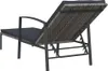 vidaXL Sonnenliegen 2 Stk. mit Tisch Poly Rattan Grau Produktbild-Vorschau 6
