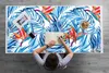 Schreibtischmatte Tischunterlage 120x60 cm Mauspad - Blaues Produktbild-Vorschau 3
