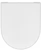 A top-down view of a white toilet seat on a white background. Produktbild-Vorschau