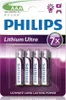 4 x Philips Pile AAA FR03 Micro 1,5V Ultimate Lithium Ultra Voir les images du produit 1