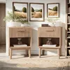 UnboxG lot de 2 tables de nuit en bois, table de nuit avec Voir les images du produit 1