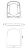 Technical drawing with dimensions of a toilet seat. Podgląd zdjęcia produktu