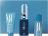 A product shot of a fragrance gift set against a blue background. Voir les images du produit