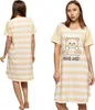 Adorable Ladies' Striped Teddy Bear Nachthemd Pyjamas Produktbild-Vorschau 9