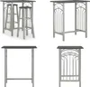 vidaXL 3 tlg. Bar Set Holz und Stahl Schwarz - Bar-Set - Produktbild-Vorschau 1