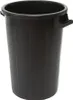 A black plastic trash can with handles on a white background. Podgląd zdjęcia produktu
