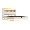 A modern bed frame with integrated storage and lighting, presented against a white background. Náhľad obrázku produktu