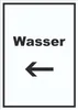 Wasser Schild mit Text und Richtungspfeil links Anschluss Produktbild-Vorschau 1