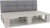 A single pallet cushion with a backrest, shown from a diagonal angle against a white background. Náhľad obrázku produktu