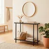 CALICOSY - Console avec deux plateaux en verre fumé L80 cm Voir les images du produit 2
