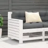 vidaXL Gartensofa mit Armlehne und Kissen Weiß Massivholz Produktbild-Vorschau 2