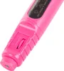 Close-up of a pink electric nail file, showing the switch and some text on the device. Náhled obrázku produktu