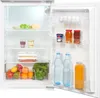 An open refrigerator stocked with various food items and drinks. Produktbild-Vorschau