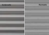 A close-up view of a grey pleated blind, showing both the front and back sides. Produktbild-Vorschau