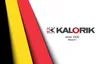 A graphic design featuring the Belgian flag colors and the Kalorik brand logo and text. Podgląd zdjęcia produktu
