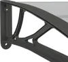 A close-up view of a black and transparent door canopy bracket. Náhled obrázku produktu