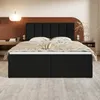 MOTIVENA Santiago Boxspringbett 140x200 Schwarz Samt Produktbild-Vorschau 2