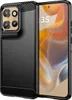 A black phone case is shown next to a smartphone. Produktbild-Vorschau