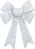 Glitzer Schleife 10 x 13cm - 16 Stück Silber-Weiß mit Produktbild-Vorschau 2