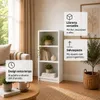 SELO Libreria stretta a 3 scomparti, bianca, 50 x 31 x 113 Anteprima dell’immagine prodotto 4