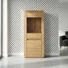Highboard Eiche 60 cm Massivholz-Front Vitrine mit Glastür Produktbild-Vorschau 6