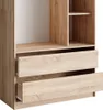 Close-up view of the lower section of a wooden wardrobe with two drawers. Podgląd zdjęcia produktu