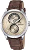 A close-up studio shot of a Festina men's watch with a brown leather strap. Náhľad obrázku produktu