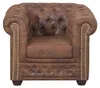 Chesterfield Sessel 1 Sitzer in Mikrofaser Vintage braun Produktbild-Vorschau 2