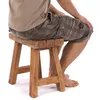 SITZHOCKER "RUSTIC" | 41x42x24cm (HxBxT), Teak | Holzhocker Produktbild-Vorschau 3