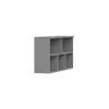 A gray, modular shelving unit with six compartments, presented against a white background. Produktbild-Vorschau