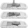Three close-up views of a mop head with a microfiber cover, showing different angles of the attachment mechanism. Podgląd zdjęcia produktu