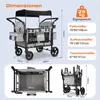 Sekey Faltbarer Bollerwagen mit Dach, Kinderwagen für 2-4 Produktbild-Vorschau 8
