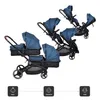 BabyGo Zwillingskinderwagen Twinner, blau Produktbild-Vorschau 4