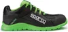 A single black and green Sparco safety shoe is shown from the side against a white background. Produktbild-Vorschau