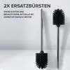 Two toilet brush heads with silver handles against a gradient background. Produktbild-Vorschau