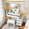 COSTWAY toaletka stolik kosmetyczny z taboretem, lustro Podgląd zdjęcia produktu 5