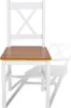 A single white dining chair with a wooden seat is shown against a white background. Anteprima dell’immagine prodotto