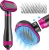 A pet grooming tool with a brush head and a hairdryer attachment. Produktbild-Vorschau