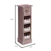 A tall, narrow wooden cabinet with one drawer and three woven baskets with dark brown fabric liners. Produktbild-Vorschau