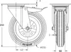 ruote in gomma da 200 mm e 8", girevoli con freno, portata Anteprima dell’immagine prodotto 3