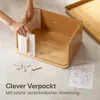 Praknu Boîte à pain grande en bois avec porte coulissante - Voir les images du produit 7