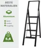 Alu Trittleiter 4-stufig schwarz klappbar mit Handlauf bis Produktbild-Vorschau 3